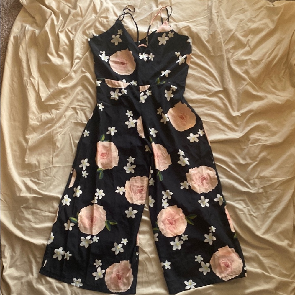 Floral Black Jumpsuit